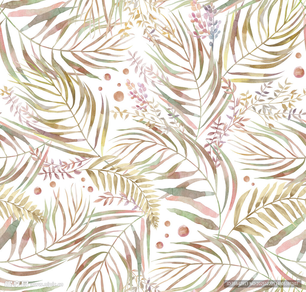 热带植物花卉图案背景