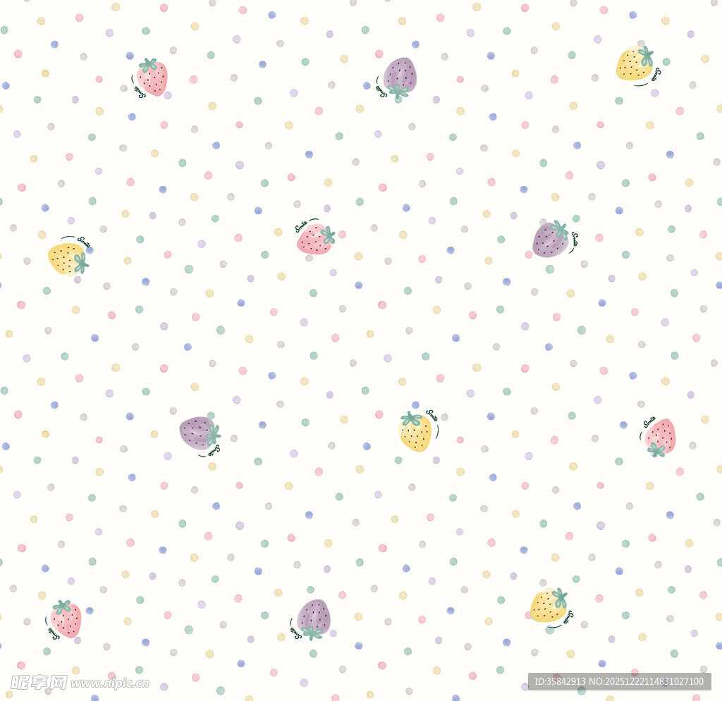 可爱水果波点图案背景
