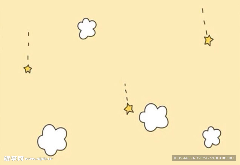 梦幻云朵星星背景图