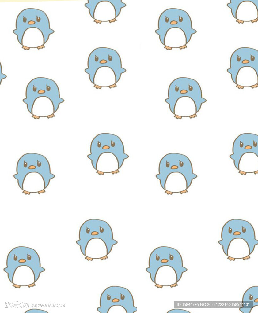 可爱企鹅无缝图案背景
