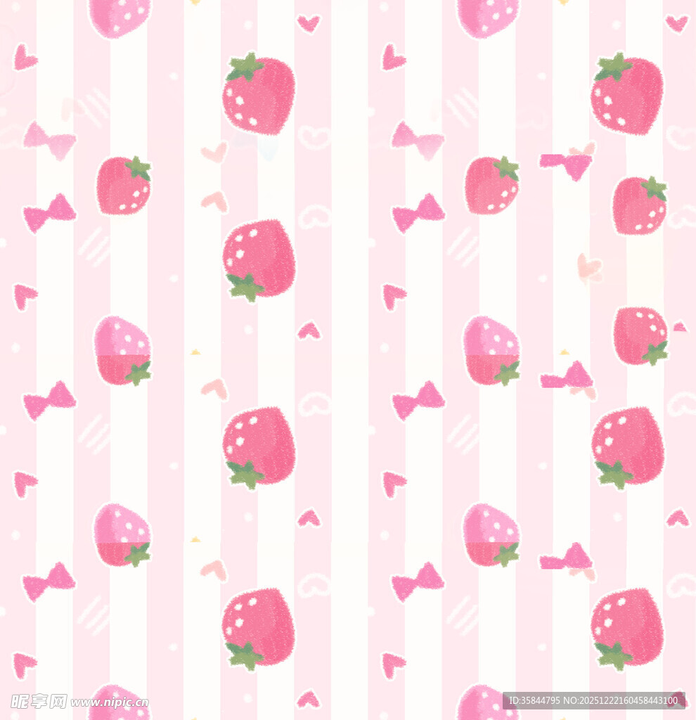 草莓主题甜美粉色系图案