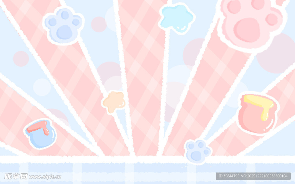 可爱宠物主题梦幻背景图