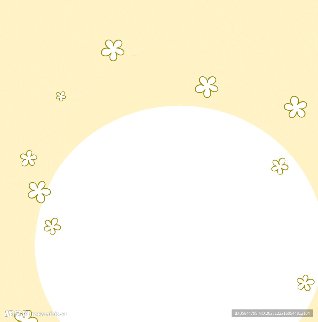 黄色背景花朵边框图案