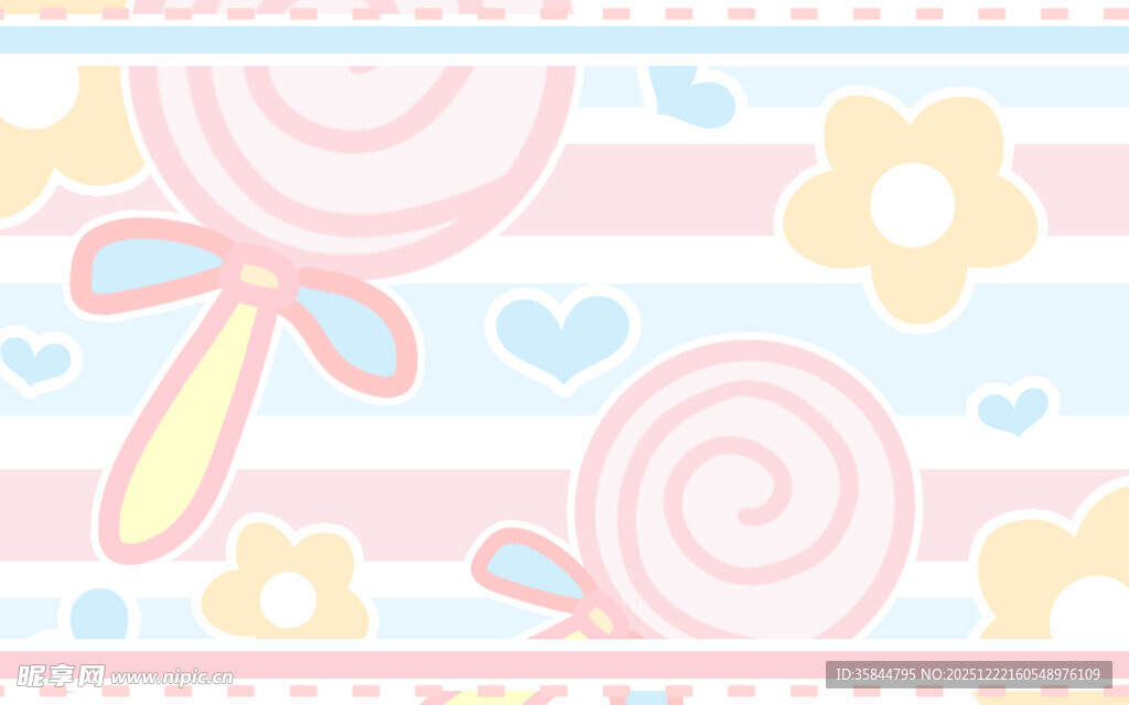 甜美糖果风可爱背景图案
