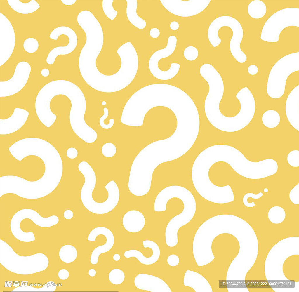 黄色背景问号图案纹理