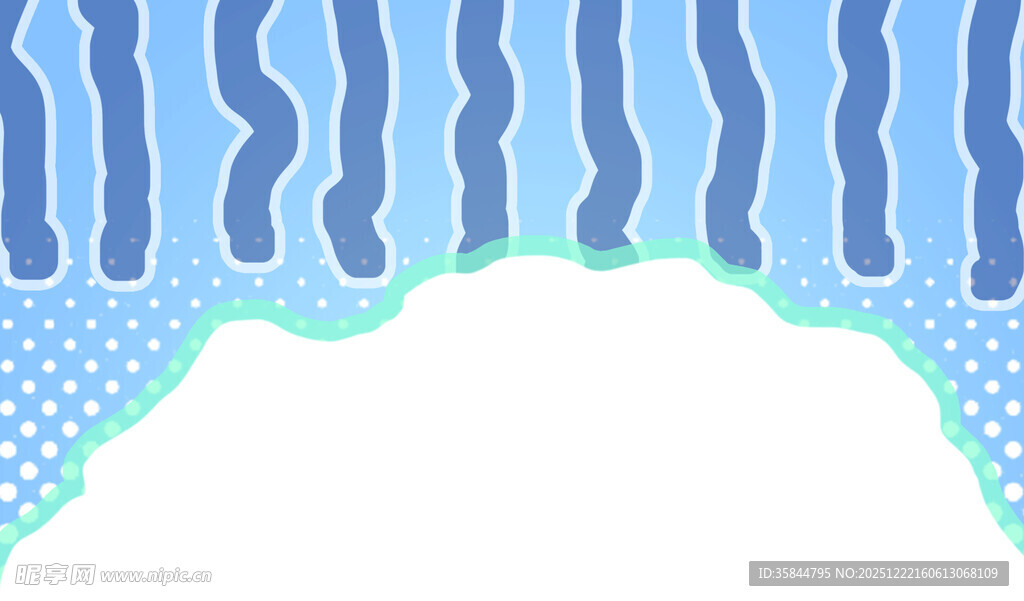 波浪圆点边框装饰图案