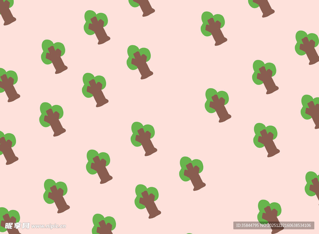 卡通树木图案背景纹理