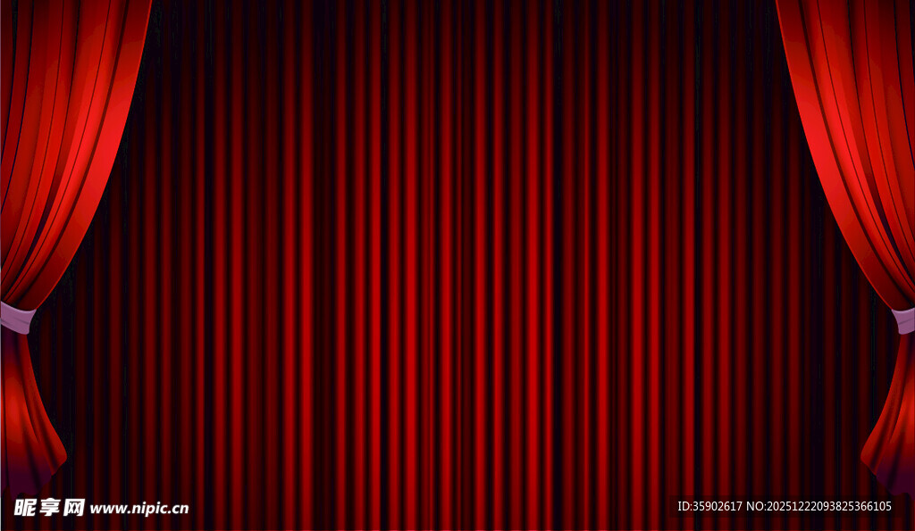 红色舞台幕布