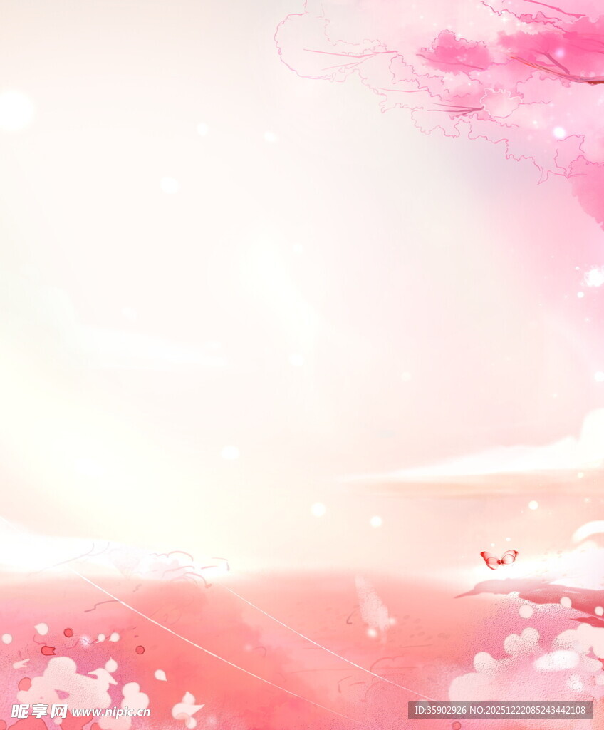 梦幻粉色樱花背景画面