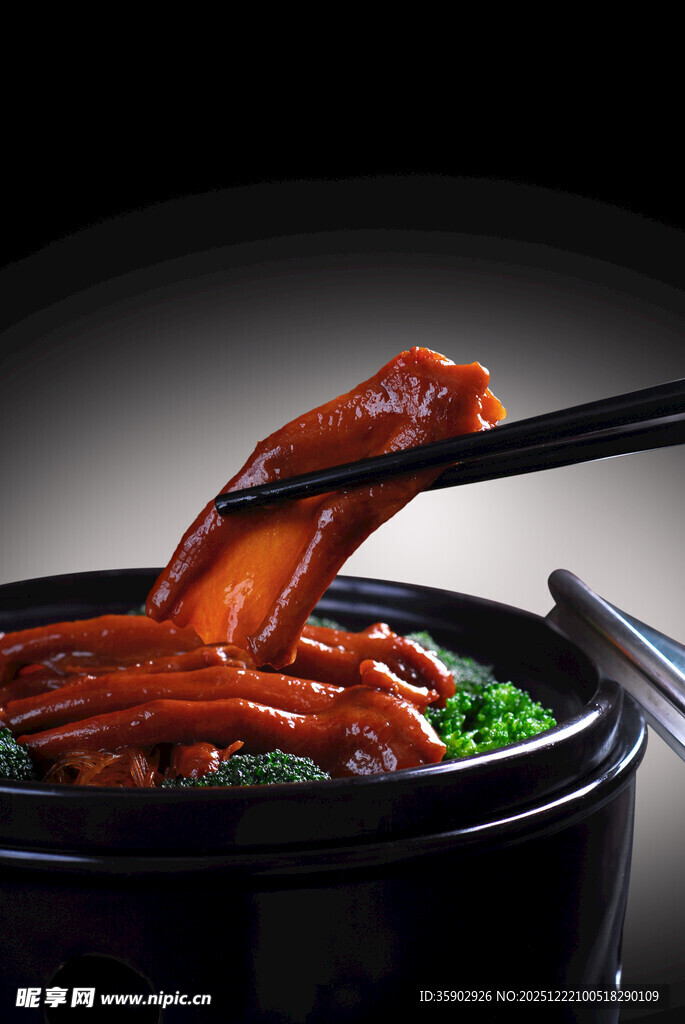 煲仔锅菜品干捞粉丝鹅掌