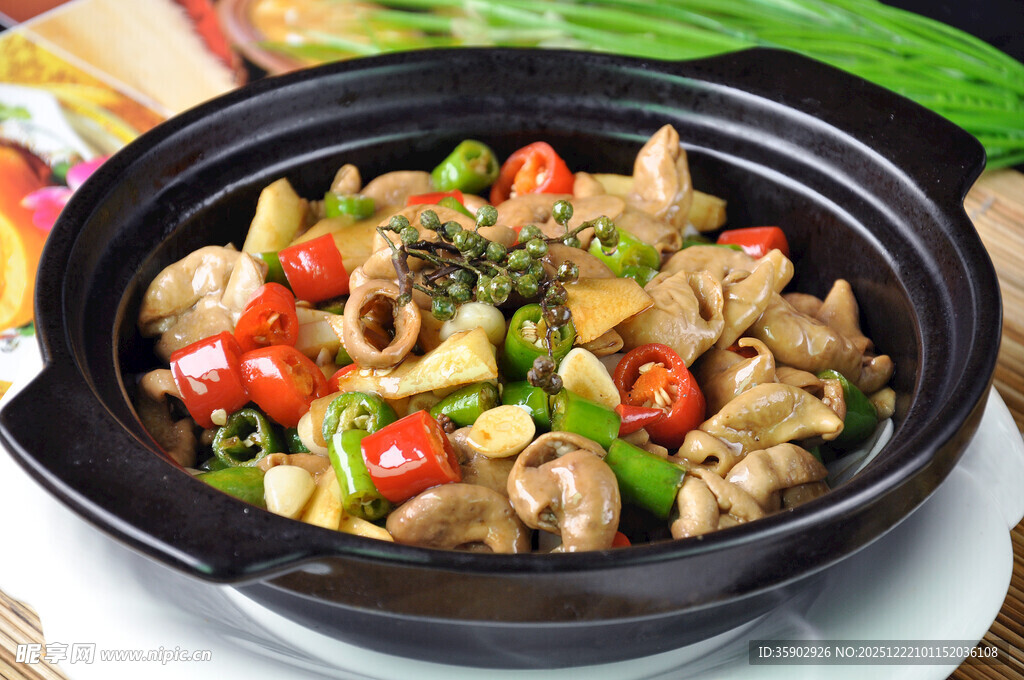 煲仔锅菜品姜望肥肠煲