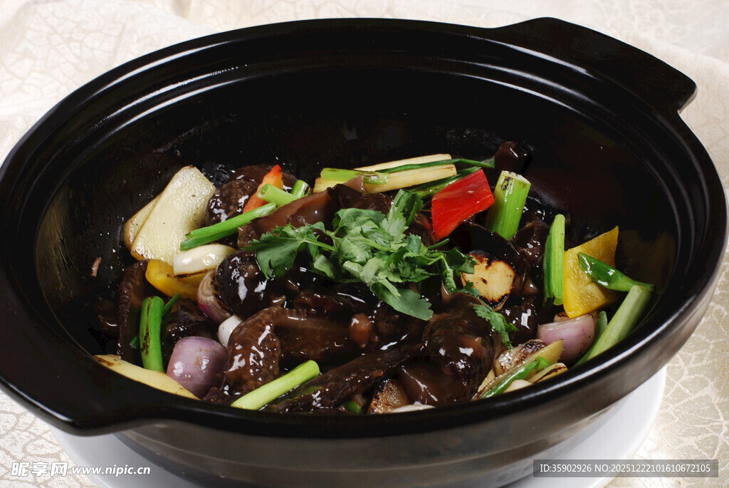 煲仔锅菜品沙窝肉汁啫辽参