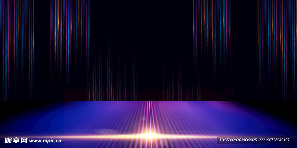 炫彩科技感音频波形背景