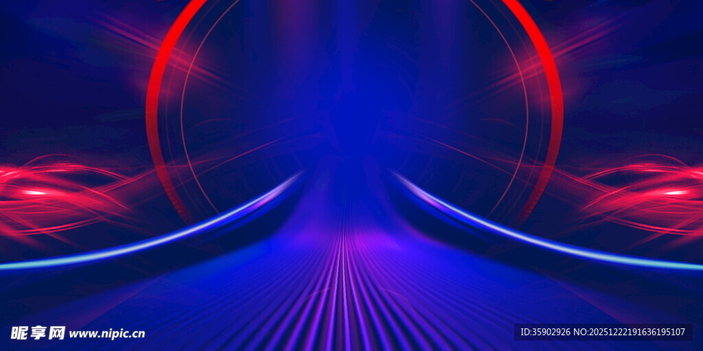 炫彩霓虹隧道背景