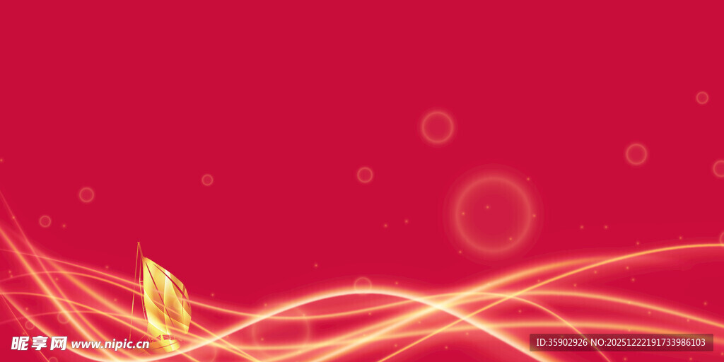 红色梦幻线条蝴蝶背景图