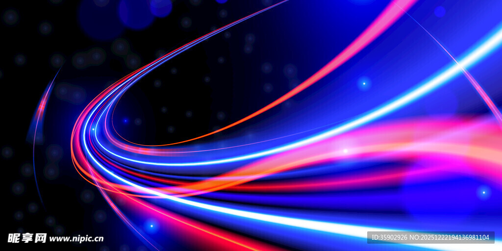 炫彩流动光线抽象背景图