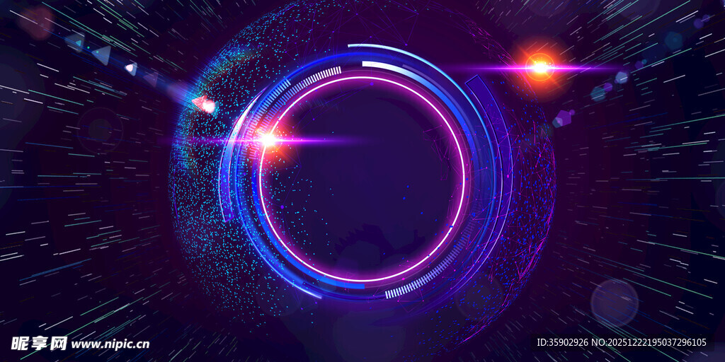 炫彩环形科技感背景图