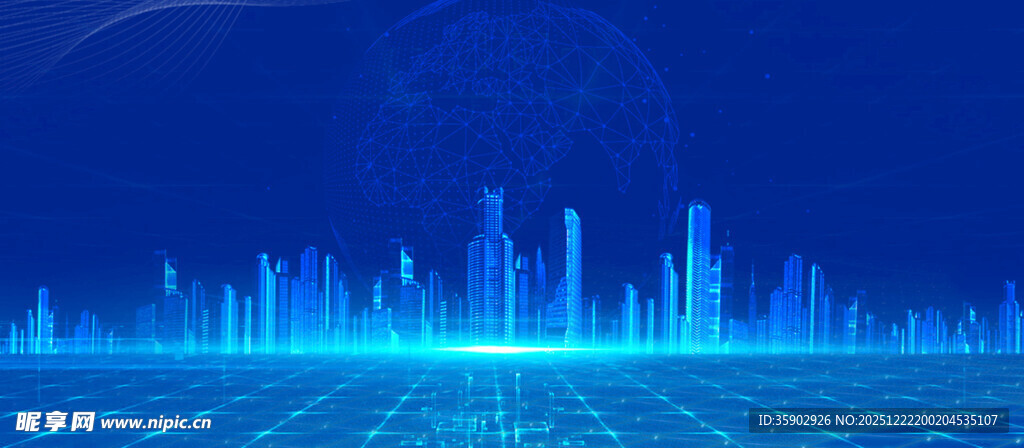 科技感城市夜景背景图