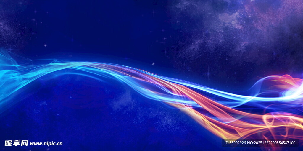 梦幻炫彩流动光线背景
