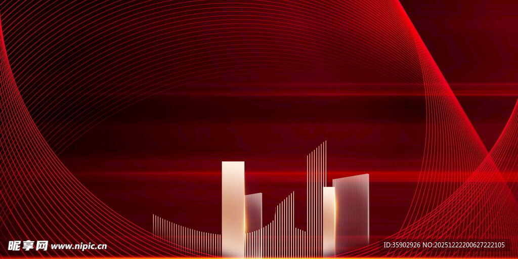 红色背景上的柱状图背景