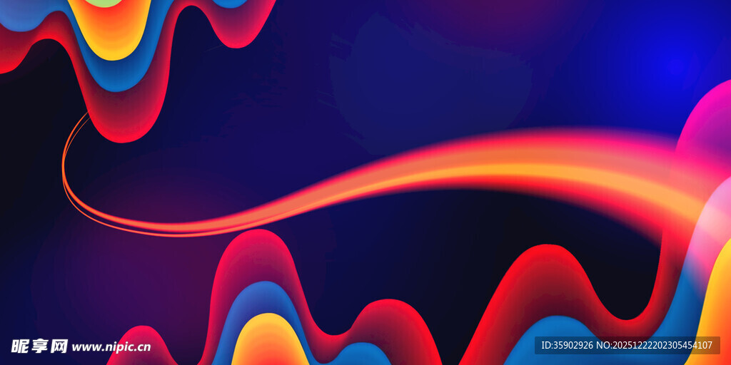 绚丽多彩的抽象波浪图案