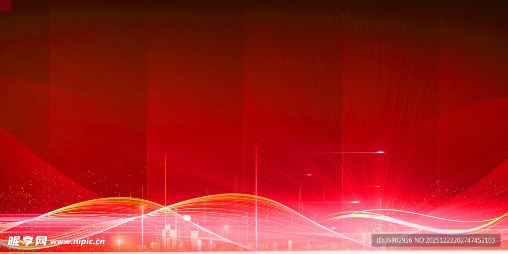 红色动感光线背景图