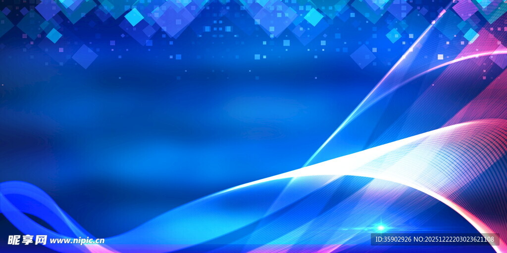 梦幻蓝色动感线条背景图