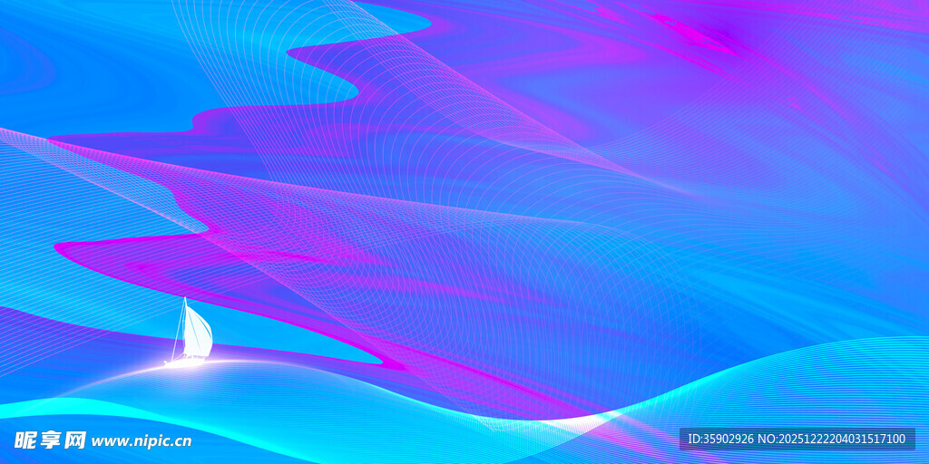 梦幻蓝紫渐变抽象背景图