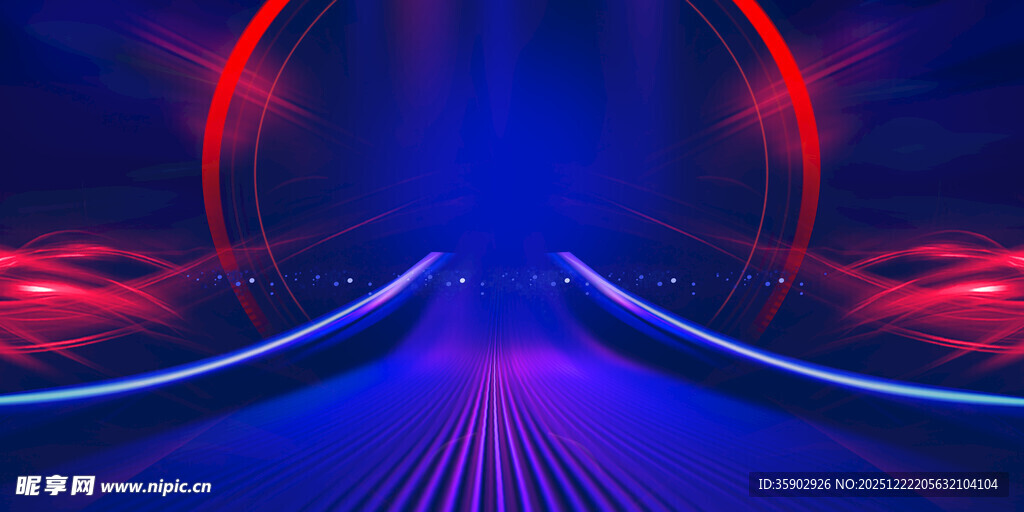 炫彩霓虹灯光科幻通道