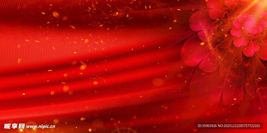 红色梦幻舞台幕布背景