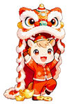 萌娃扮舞狮闹新春