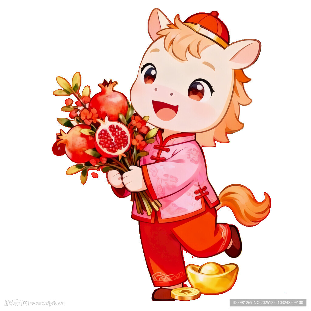 小马贺岁捧花送祝福