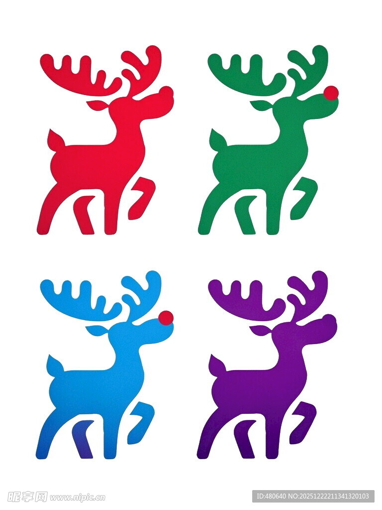 多彩驯鹿图案