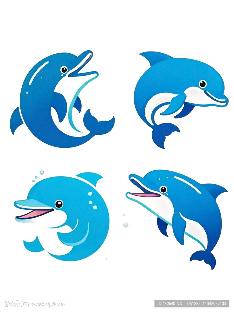 可爱海豚卡通图案设计