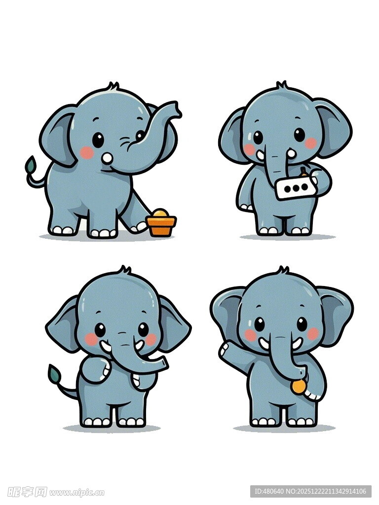 可爱小象卡通形象集合