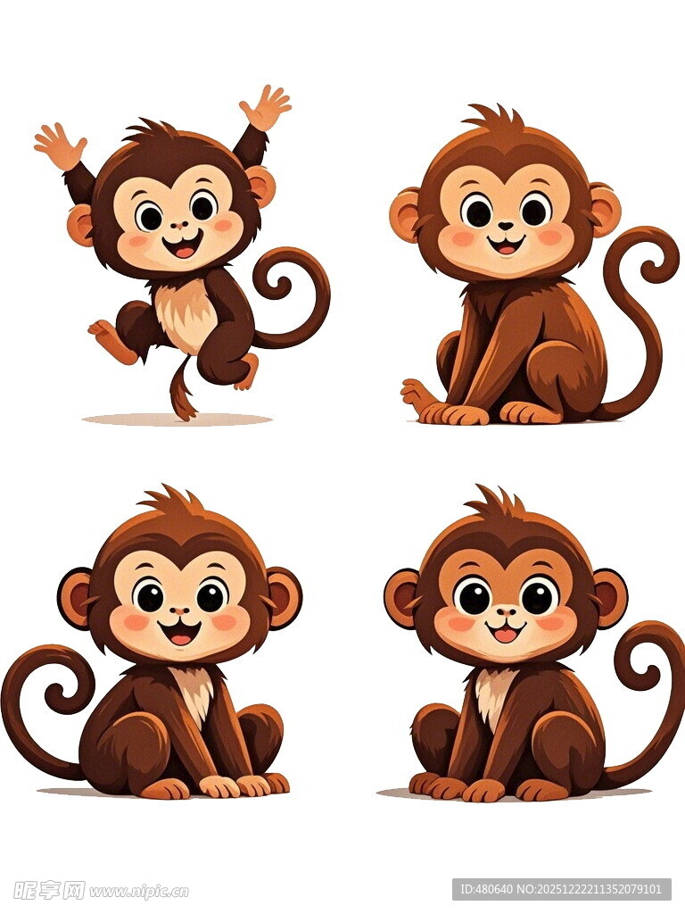 可爱小猴四连拍