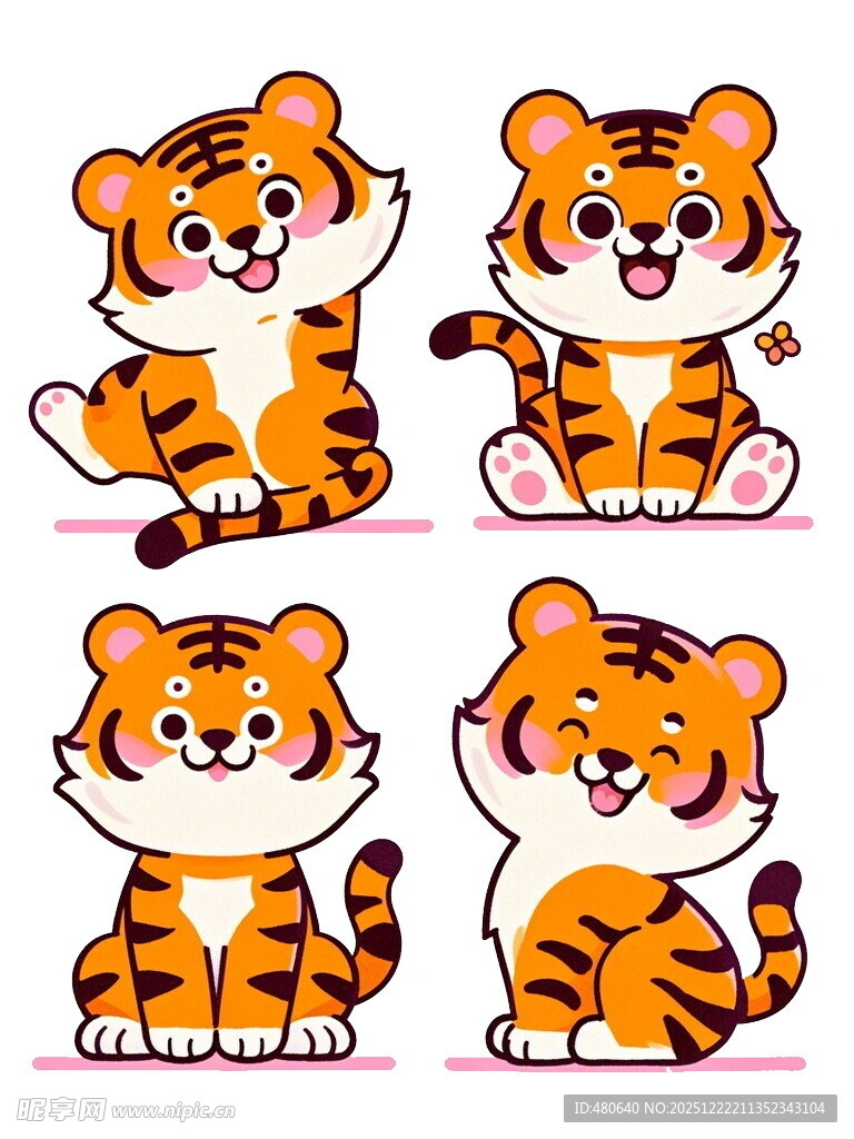 可爱卡通小老虎形象集合