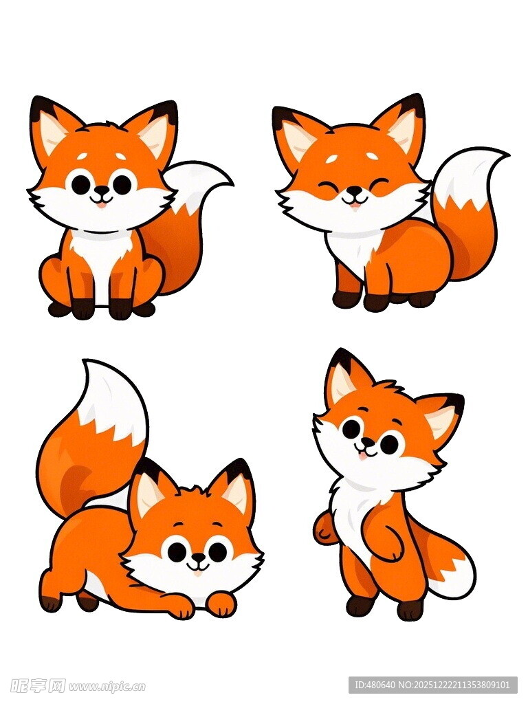 可爱狐狸卡通形象集合
