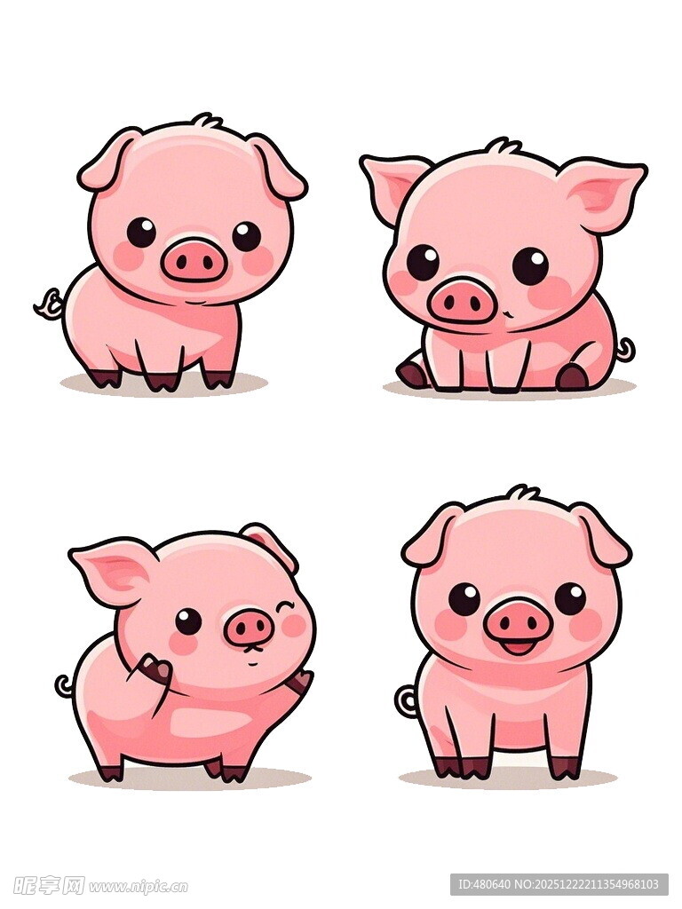 可爱小猪卡通形象集合