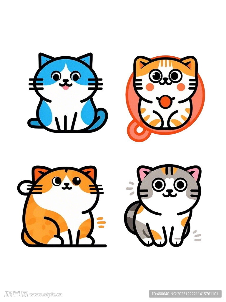 可爱猫咪卡通形象集合
