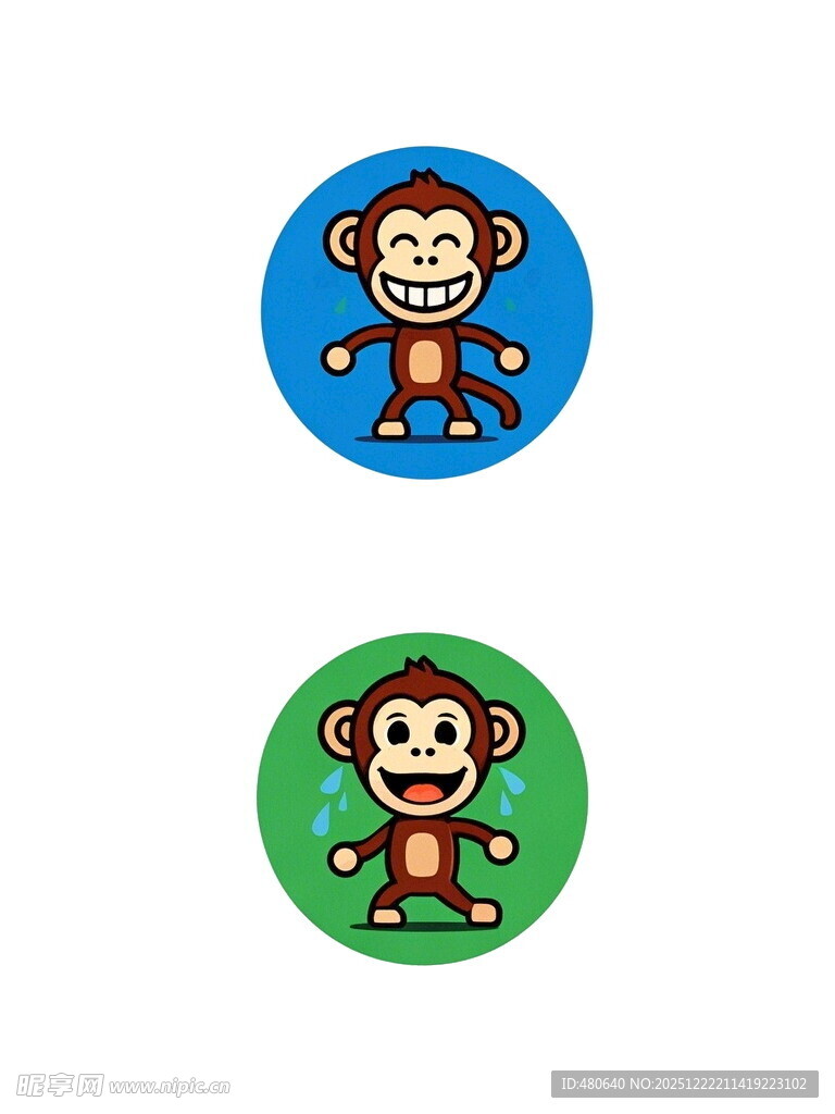 可爱猴子卡通图标