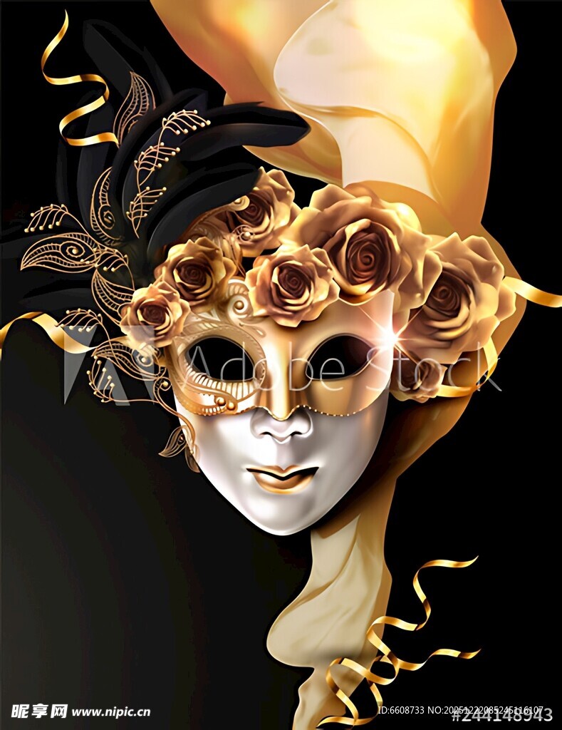 华丽威尼斯狂欢节面具