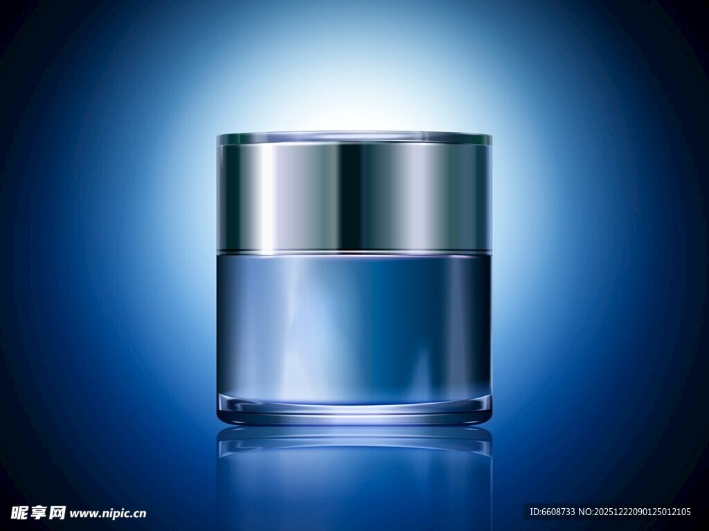蓝色透明护肤品瓶