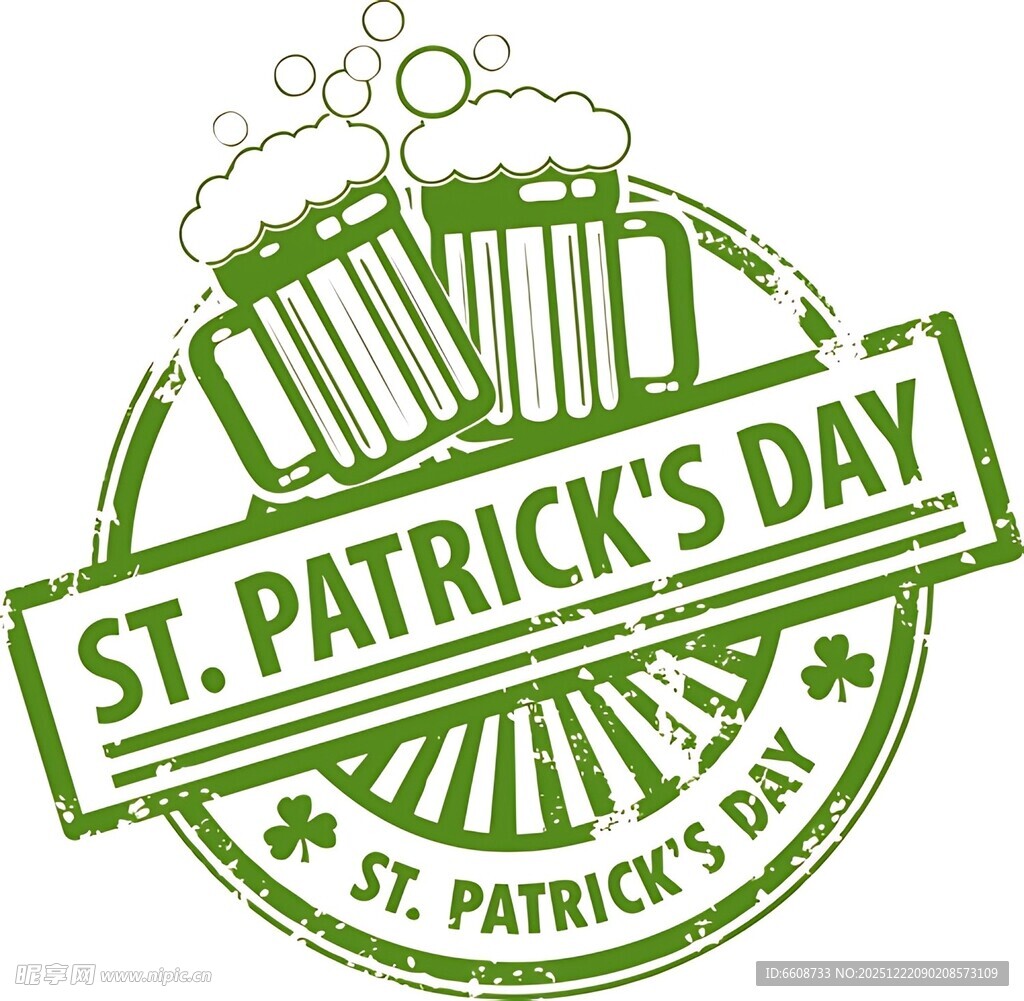 圣帕特里克节啤酒主题标志
