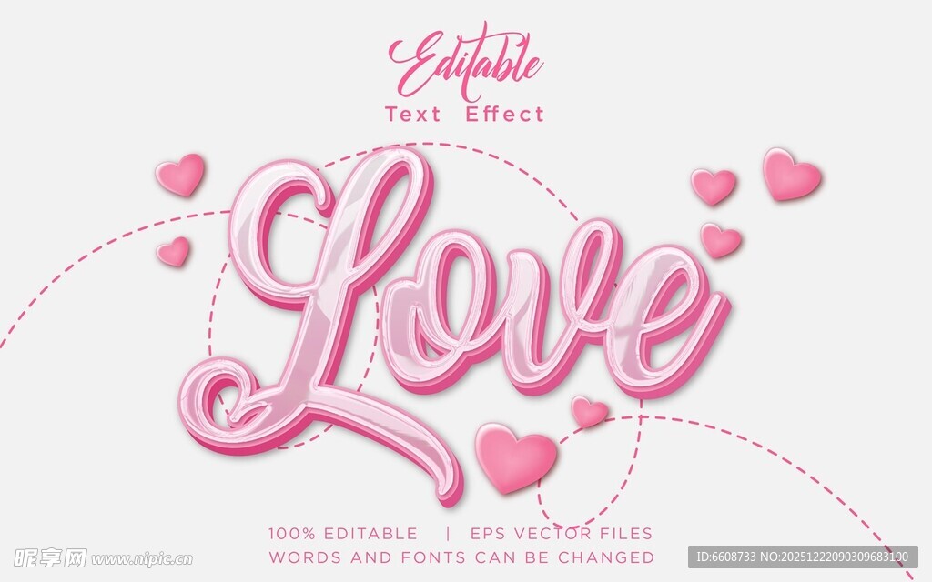 浪漫爱心Love艺术字设计