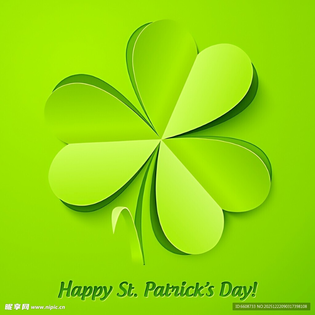 绿色三叶草圣帕特里克节祝福