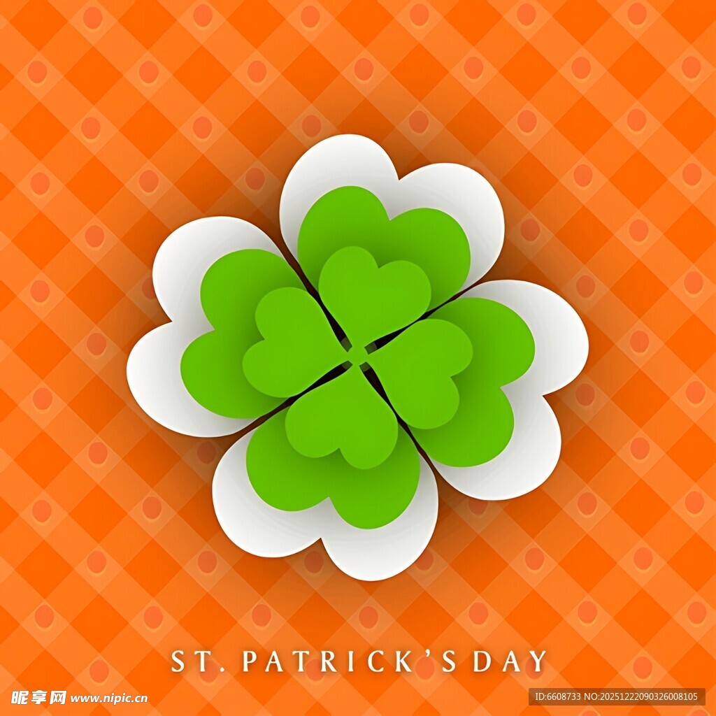 圣帕特里克节四叶草图标