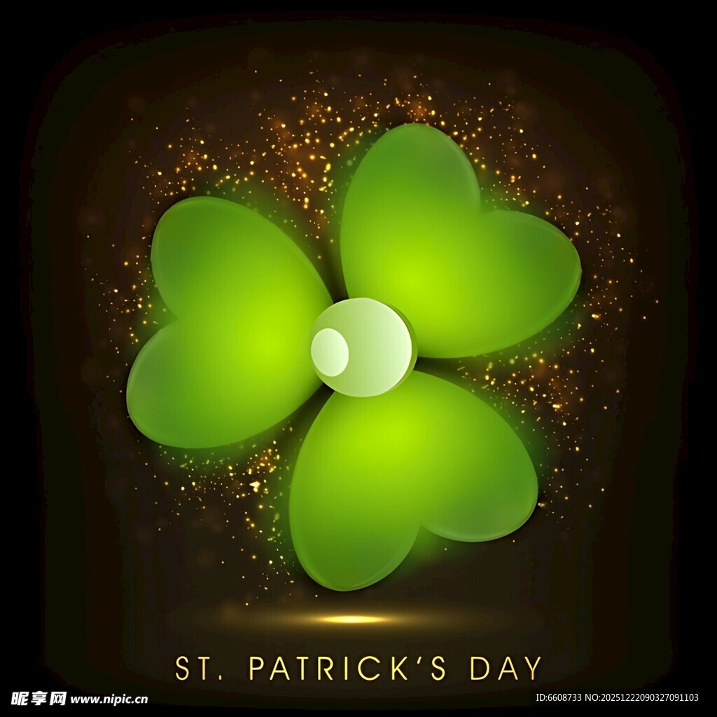 圣帕特里克节四叶草装饰