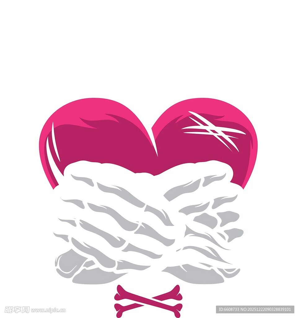 爱心翅膀图标设计