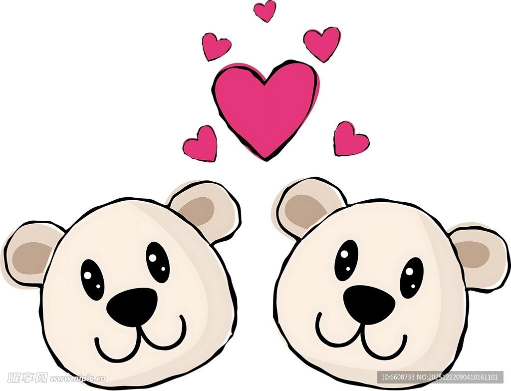 可爱小熊爱心相伴